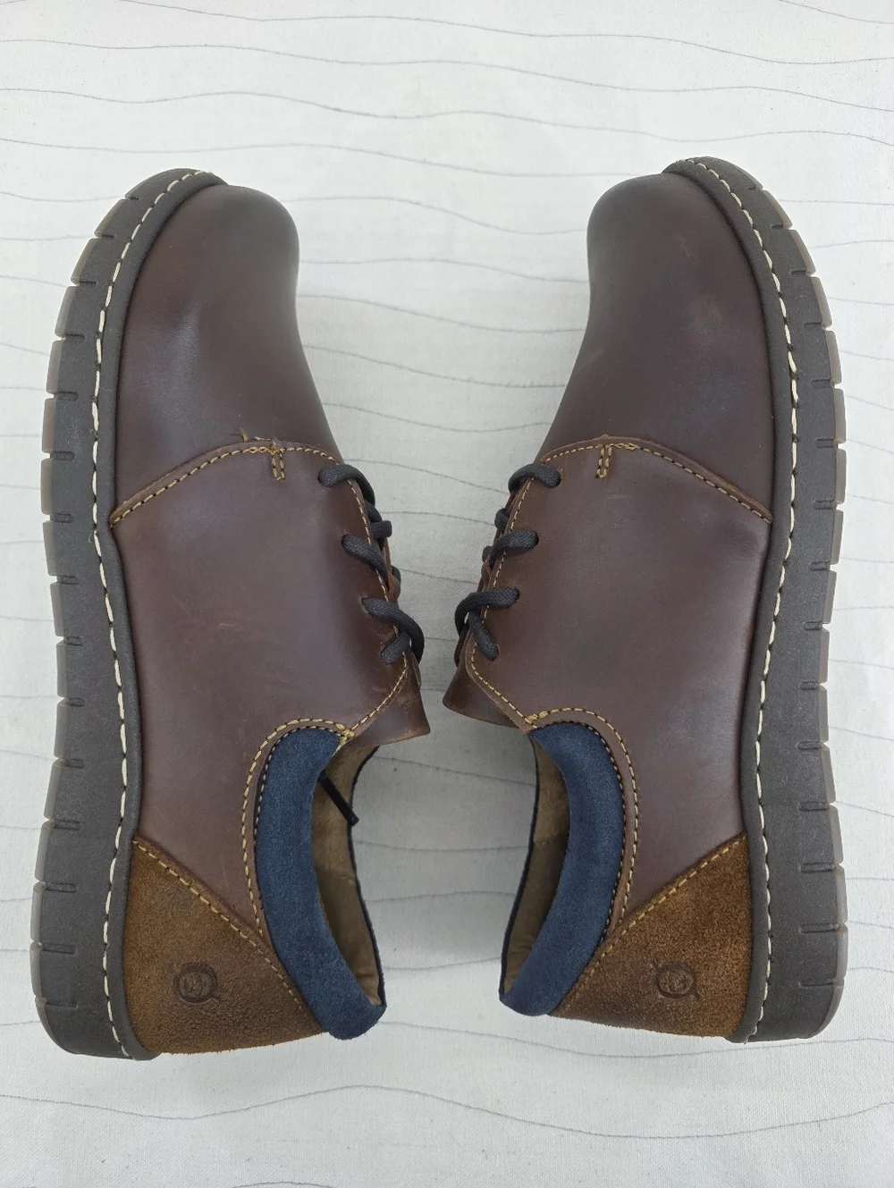 Born Mens Lance Brown Leather Oxford Lace-Up Casual Dress Shoes Size 9 EUC